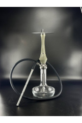 Кальян Khmara Zirka Carving Sirius Grey (Silver plate, black hose)