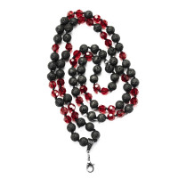 Буси з натурального каменю Lavart Beads Black/Red