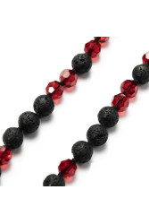 Буси з натурального каменю Lavart Beads Black/Red