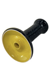 Чаша для Кальяну 2х2 Bomb Phunnel Glaze Yellow (чорна в крапку)
