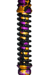 Кальян Mamay Coilovers Mini Anod Шахта Фіолетовий камуфляж (Чорно - Золоті бризки) / Пружина Чорна