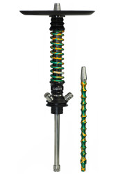 Кальян Mamay Coilovers Mini Anod Шахта Чорна / Пружина Золото (Зелені Бризки)